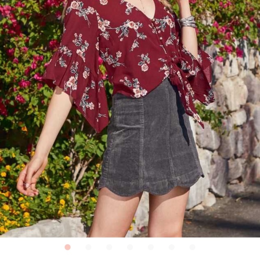corduroy charcoal skirt